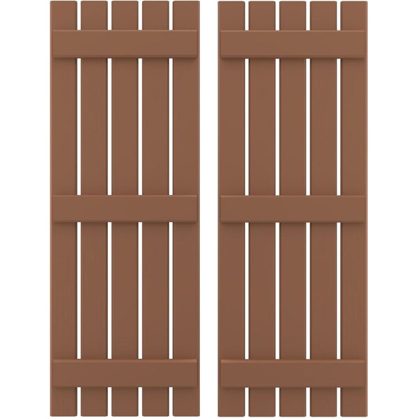 Ekena Millwork Americraft 5-Board, 3 Batten Exterior Real Wood Spaced Board-n-Batten Shutters, ARW401SB519X34BTH, PR ARW401SB519X34BTH - main